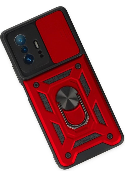 Xiaomi Mi 11T Pro Kılıf Pars Lens Yüzüklü Silikon - Kırmızı modelleri