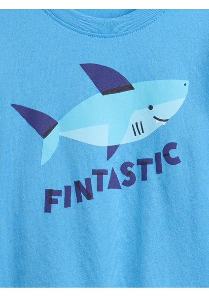 Erkek Bebek Mavi Gap Logo Grafikli T-Shirt fiyatları