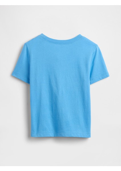 Erkek Bebek Mavi Gap Logo Grafikli T-Shirt modelleri