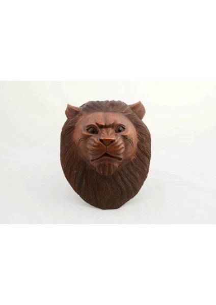 Maun Ağacı El Yapımı Dekoratif Aslan Büstü