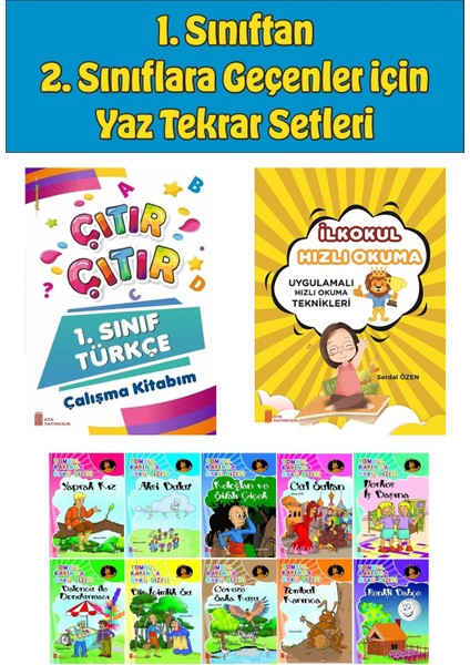 1.sınıftan 2.sınıfa Geçenler Için Hızlı Okuma ile Çıtır Türkçe Çalışma Kitabım+10 Lu Hikaye Seti 2