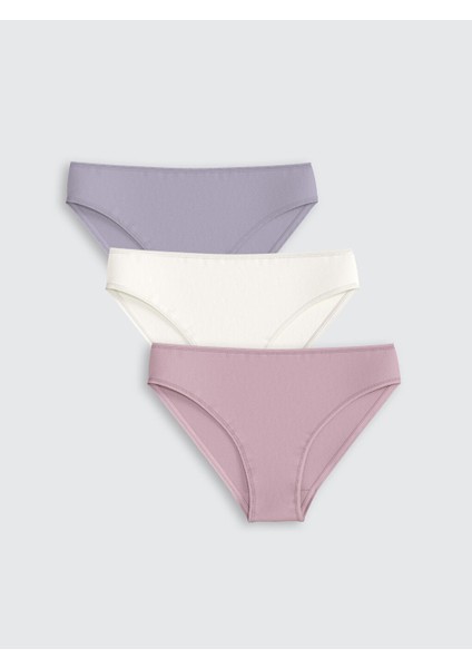 Yeni Sezon Duz Bikini Kulot 3'lu Paket - S5H153Z8