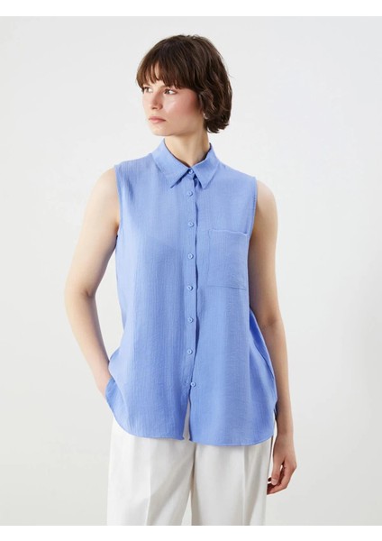 Lcwaıkıkı Classic Regular Fit Dokulu Kadın Gömlek (S5)