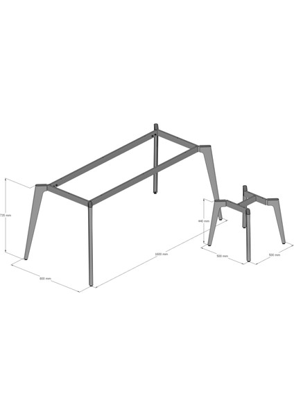 Kale Metal Ofis Çalışma Masa Ayağı (Ahşap-Cam-Mermer Için Uygun) fiyatları