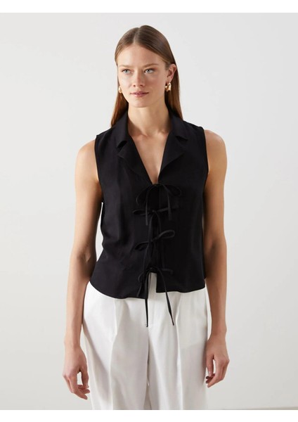 Lcw Vision Keten Karışımlı Bağlama Detaylı Kadın Yelek (S5)