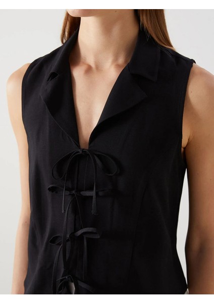 Lcw Vision Keten Karışımlı Bağlama Detaylı Kadın Yelek (S5) modelleri