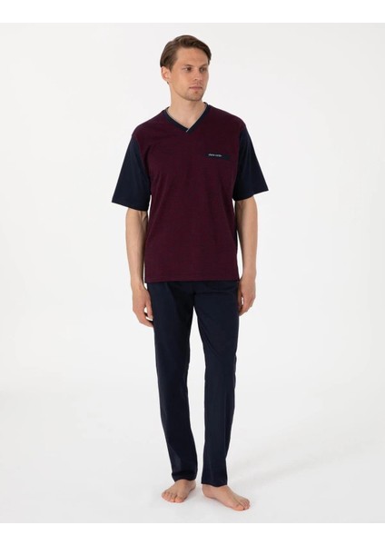 Erkek Bordo Jakarlı Kısa Kol Şortlu & Uzun 3'lü Özel Kutulu Pijama Takım indirimleri