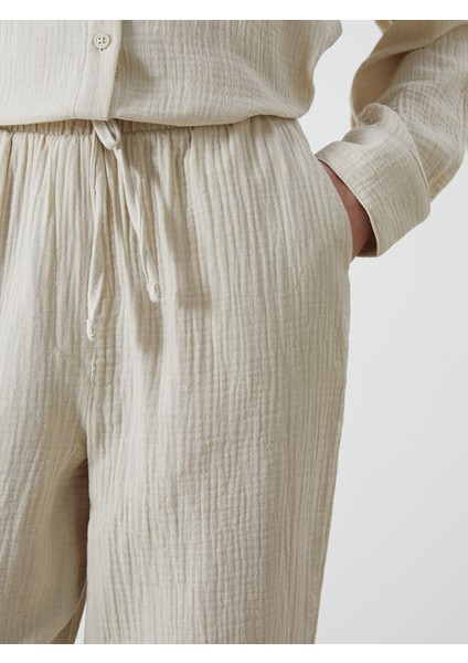 Yeni Sezon Beli Lastikli Duz Muslin Kadin Pantolon - S52601Z8 modelleri