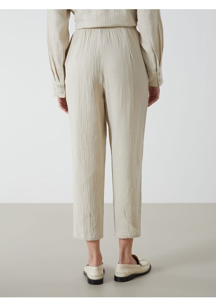 Yeni Sezon Beli Lastikli Duz Muslin Kadin Pantolon - S52601Z8 fırsatları