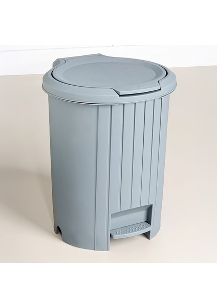 Bas Aç Kapaklı Çöp Kovası - Click Kapak Pedallı Çöp Kovası Banyo Mutfak Çöp Kovası 12 Litre Gri