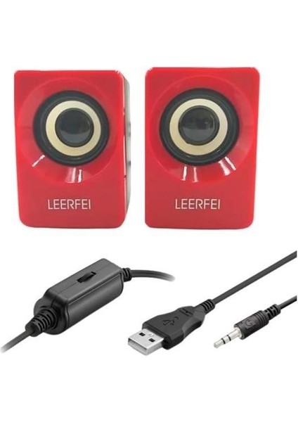 N62 1+1 Multimedia USB ve Jacklı Mini Hoparlör Yüksek Stereo Ses Sistemi