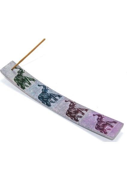 Obsidian Taşı Fil Tasarımlı Kayık Tütsülük