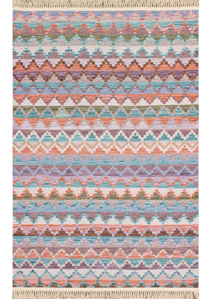 Satürn Dijital Baskılı Halı Makinede Yıkanabilir Dokuma Şönil Kilim Etnik Eskitme Desen Vintage Ev Oda Koridor Halısı