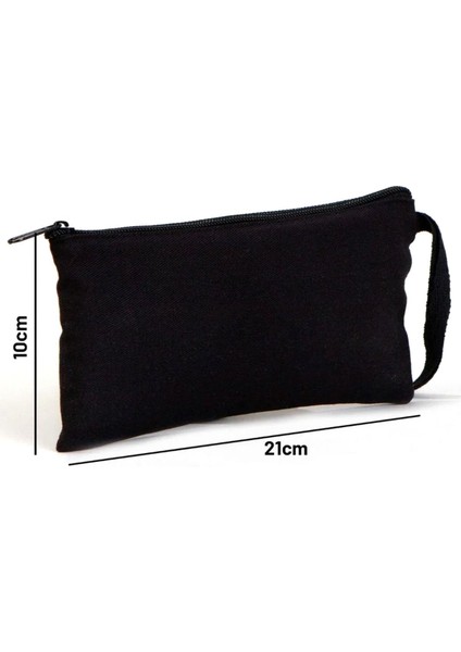 Siyah 21X10 cm Fermuarlı Gabardin Kumaş Kalemlik fırsatları