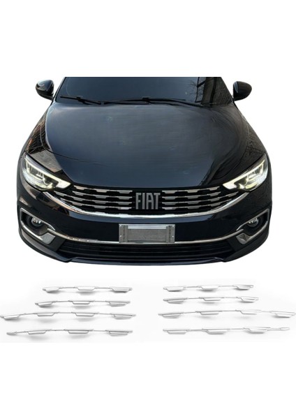 Fiat Egea Sd / Hb Krom Ön Panjur Diamond Model 8 Prç 2020 Üzeri modelleri