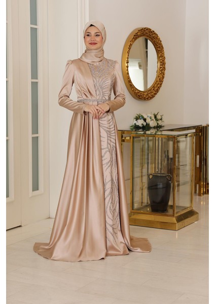 Mihrimah Abiye Elbise Gold SN96