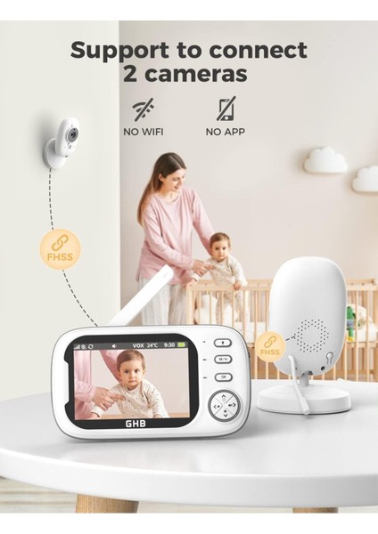 Bebek Monitörü Kamera, 3.5 Inç Video, Vox Modu, Gece Görüşlü, Interkom ve Ninniler fiyatları