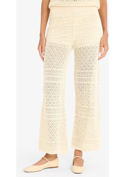 Yeni Sezon Wide Leg Geniş Paça Ajur Triko Pantolon