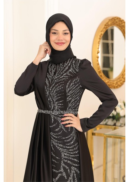 Mihrimah Abiye Elbise Siyah SN96 fiyatları