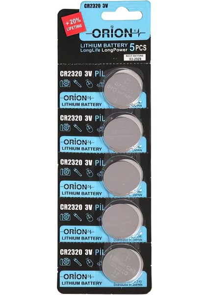 CR2320 3V Lityum Pil 5'li Paket