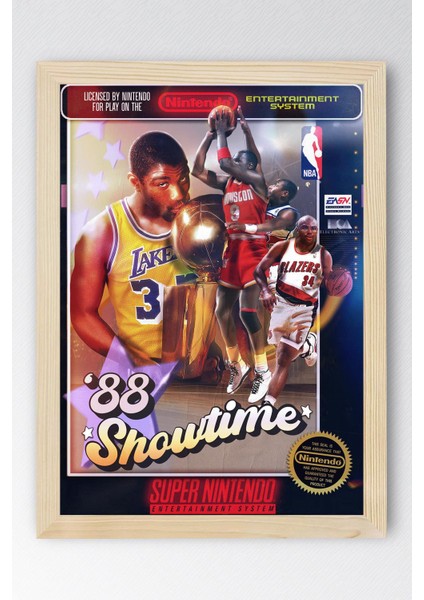 Magic Johnson Çerçeveli Tablo - 1988 Showtime Nba Posteri Tablo