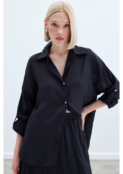 Kol Detaylı Salaş Gömlek - Antrasit