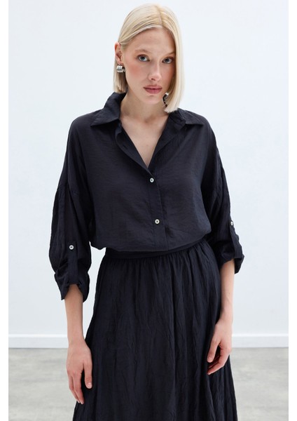 Kol Detaylı Salaş Gömlek - Antrasit fiyatları