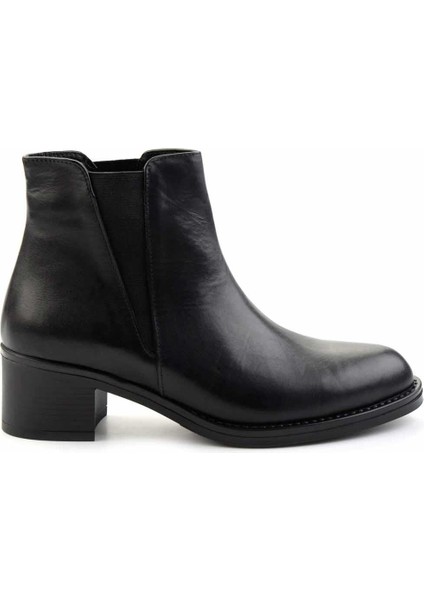 Siyah Leather Kadın Bot & Bootie K02028127203