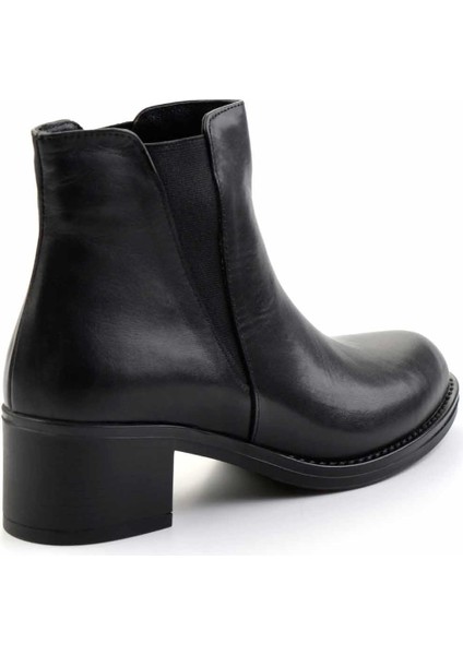 Siyah Leather Kadın Bot & Bootie K02028127203