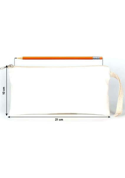 Krem 21X10 cm Fermuarlı Gabardin Kumaş Kalemlik fiyatları