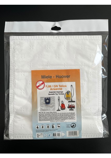 15 Adet Miele- Hoower Fjm- Gn- Telios Arieanne Elektrikli Süpürge Sentetik Toz Torbası
