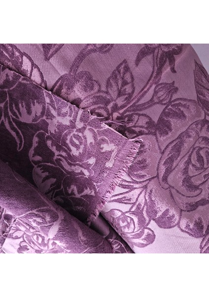 Pikelik Gül Desen Violet Renk Şönil Kumaş