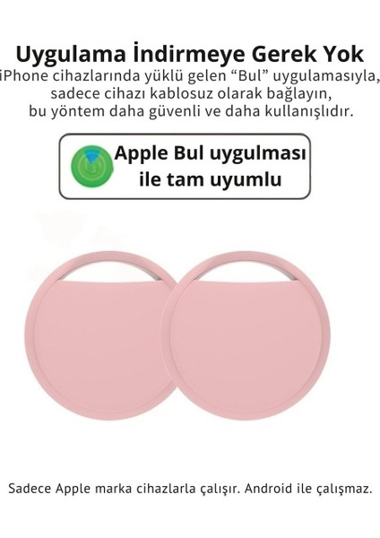 Smart Tag Pembe Mfı Sertifikalı Akıllı Takip Cihazı 4lü Paket Ios Apple Bul Uyumlu Airtag