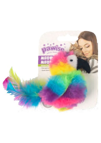 Örgü Kedi Oyuncağı Gökkuşağı Kuş