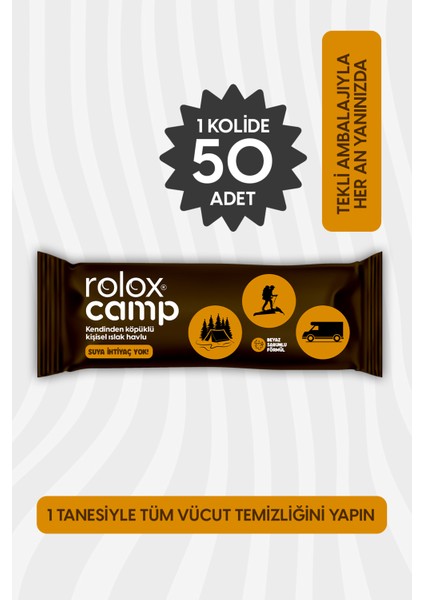 Camp - 50 Paket – Kendinden Köpüklü Kişisel Islak Havlu fiyatları