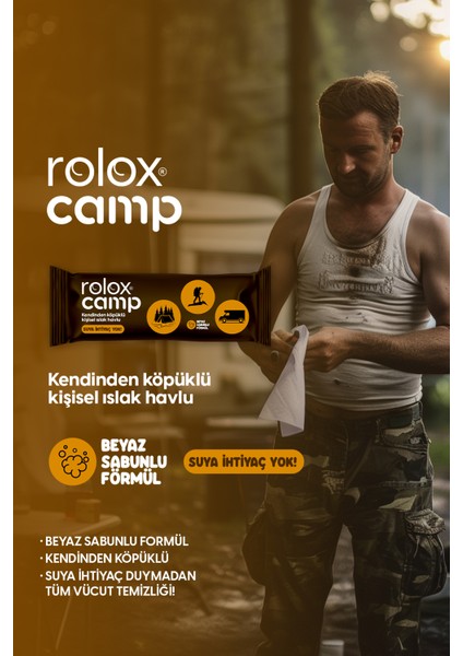 Camp - 50 Paket – Kendinden Köpüklü Kişisel Islak Havlu