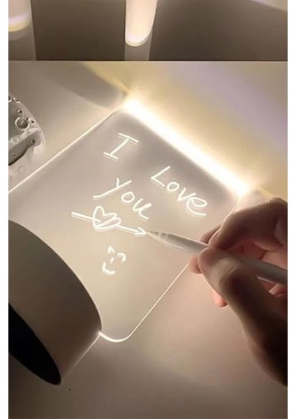 LED Çizim Tableti Gece Lambası Kafe Sunum LED Işıklı Mini Yazı Tahtası Özel Kalemli fiyatları