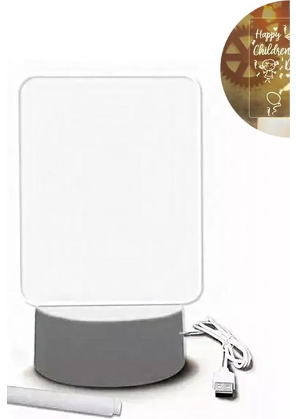 LED Çizim Tableti Gece Lambası Kafe Sunum LED Işıklı Mini Yazı Tahtası Özel Kalemli fırsatları