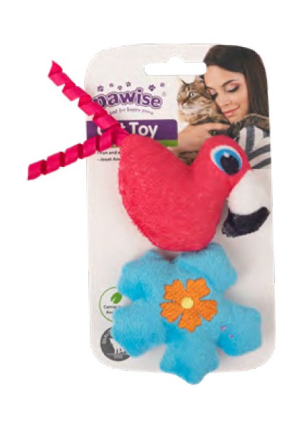 Örgü Kedi Oyuncağı Kuş - Çiçek