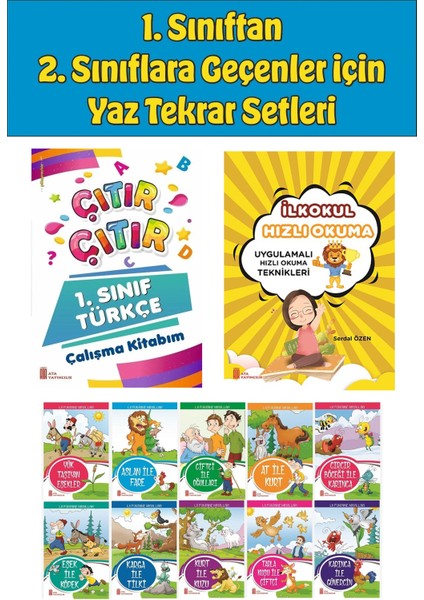 1.sınıftan 2.sınıfa Geçenler Için Hızlı Okuma ile Çıtır Türkçe Çalışma Kitabım+10 Lu Hikaye Seti 3