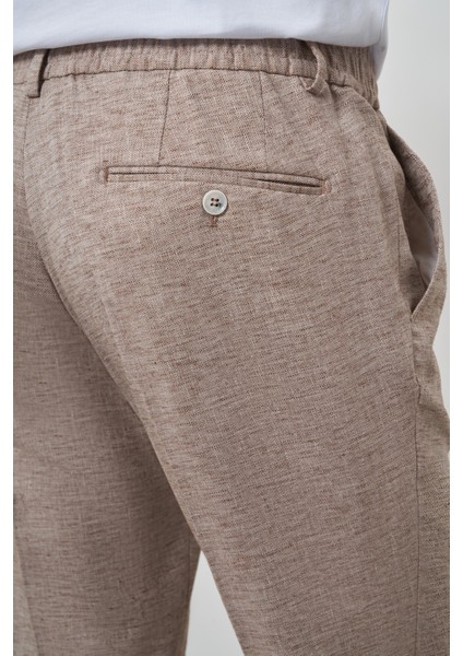 Erkek Vizon Trend Tam Lastikli Slim Fit Pantolon fırsatları