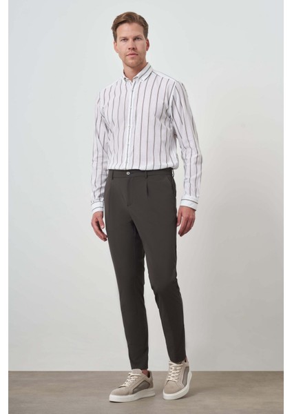 Erkek Haki Trend Slim Fit Tam Lastik Pantolon fiyatları