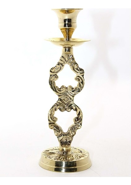 Tekli Pirinç Şamdan 18 cm Model 1