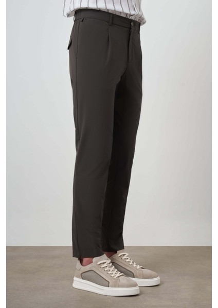 Erkek Haki Trend Slim Fit Tam Lastik Pantolon modelleri