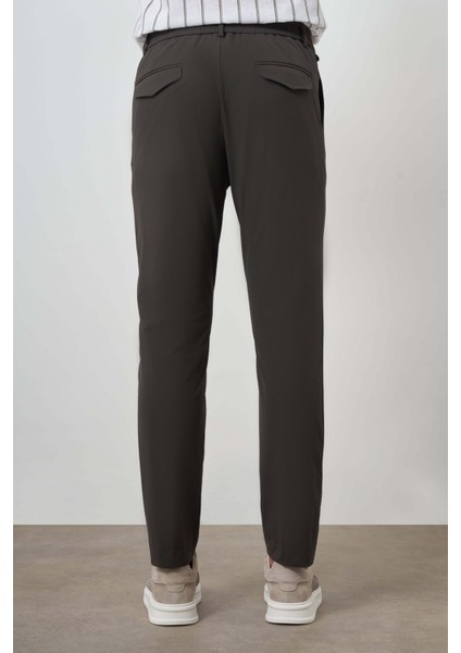 Erkek Haki Trend Slim Fit Tam Lastik Pantolon fırsatları