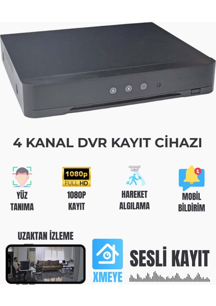 Exitcam 4 Kanal Xmeye Destekli Sesli Kayıt Özellikli Dvr Kayıt Cihazı
