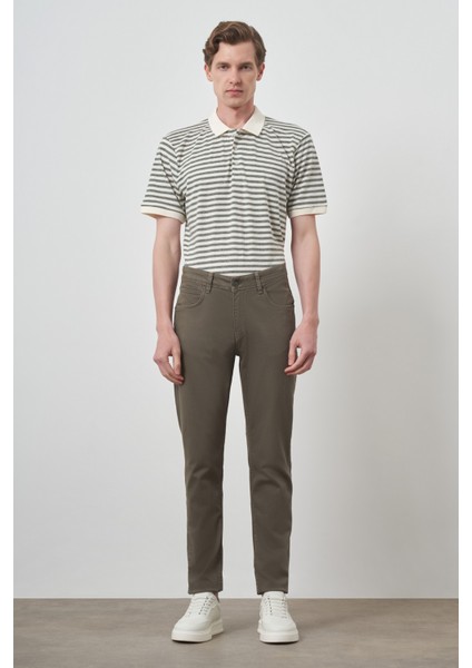 Erkek Haki Pamuk 5 Cep Slim Fit Jean Kot Pantolon fiyatları