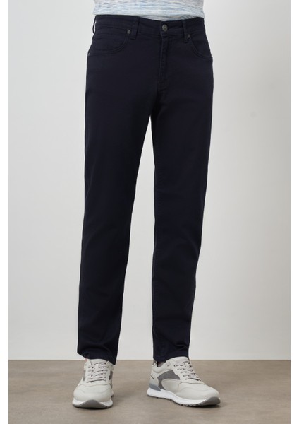 Erkek Lacivert Pamuk 5 Cep Slim Fit Jean Kot Pantolon fırsatları