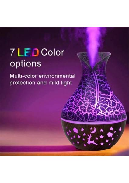 Fioplus FP-HDR09 Vazo Görünümlü Ahşap Humidifier Hava Nemlendirici Aromaterapi 7 Farkli LED Light fiyatları