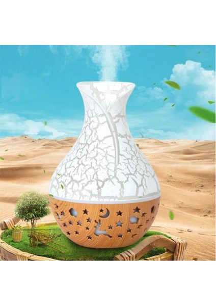 Fioplus FP-HDR09 Vazo Görünümlü Ahşap Humidifier Hava Nemlendirici Aromaterapi 7 Farkli LED Light modelleri
